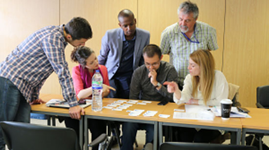 Agile card sorting activity during the WAVES project kick-off meeting